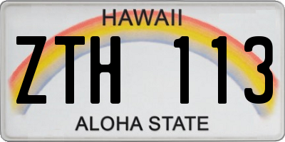 HI license plate ZTH113