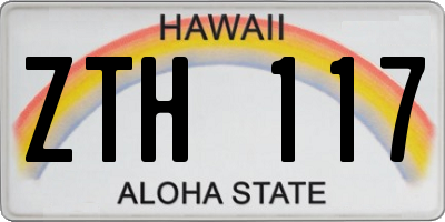 HI license plate ZTH117