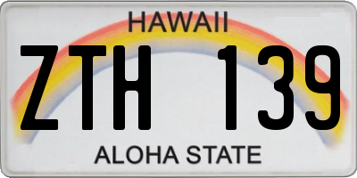 HI license plate ZTH139