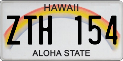 HI license plate ZTH154