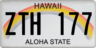 HI license plate ZTH177