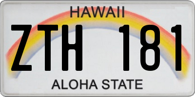 HI license plate ZTH181