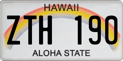 HI license plate ZTH190