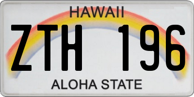 HI license plate ZTH196