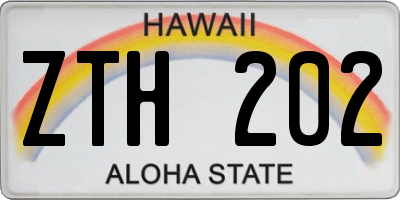 HI license plate ZTH202