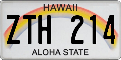 HI license plate ZTH214
