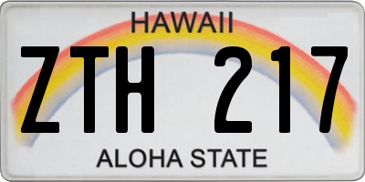HI license plate ZTH217