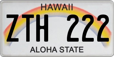HI license plate ZTH222