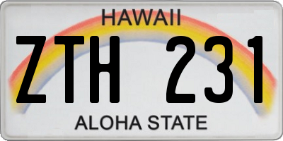 HI license plate ZTH231