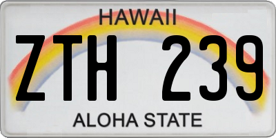 HI license plate ZTH239