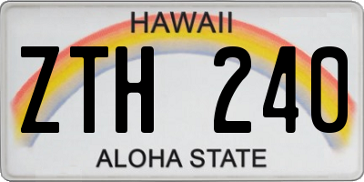 HI license plate ZTH240