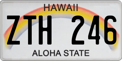 HI license plate ZTH246