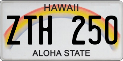 HI license plate ZTH250