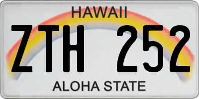 HI license plate ZTH252