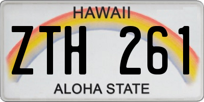 HI license plate ZTH261