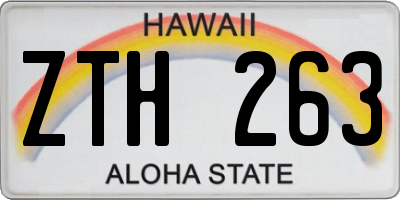 HI license plate ZTH263