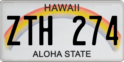 HI license plate ZTH274