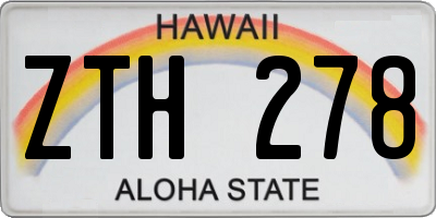 HI license plate ZTH278