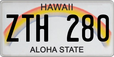 HI license plate ZTH280