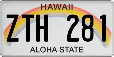HI license plate ZTH281