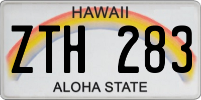 HI license plate ZTH283