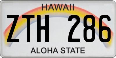 HI license plate ZTH286