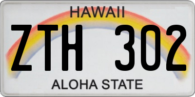 HI license plate ZTH302