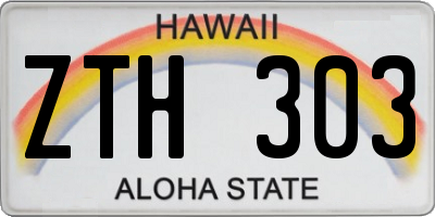 HI license plate ZTH303