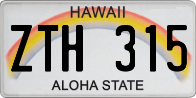 HI license plate ZTH315