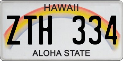 HI license plate ZTH334