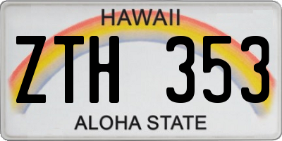 HI license plate ZTH353