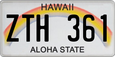 HI license plate ZTH361
