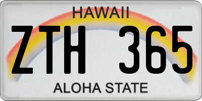HI license plate ZTH365