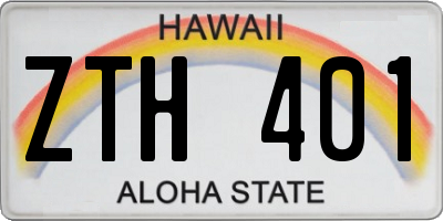 HI license plate ZTH401