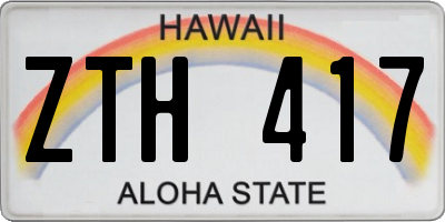 HI license plate ZTH417