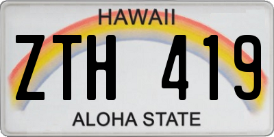 HI license plate ZTH419