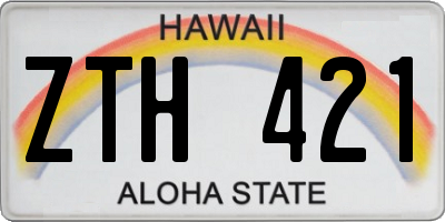 HI license plate ZTH421