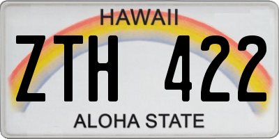 HI license plate ZTH422