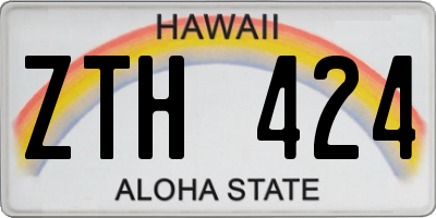 HI license plate ZTH424