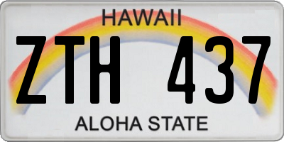 HI license plate ZTH437