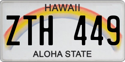 HI license plate ZTH449