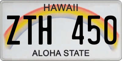 HI license plate ZTH450
