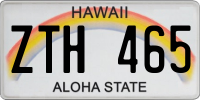 HI license plate ZTH465