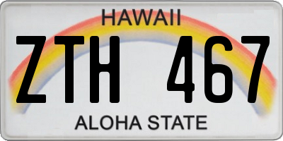 HI license plate ZTH467