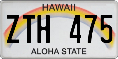 HI license plate ZTH475