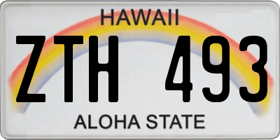 HI license plate ZTH493
