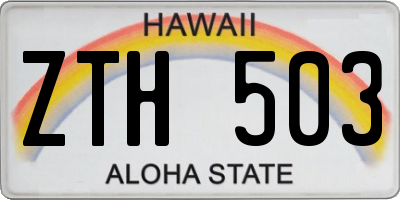 HI license plate ZTH503