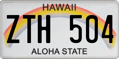 HI license plate ZTH504