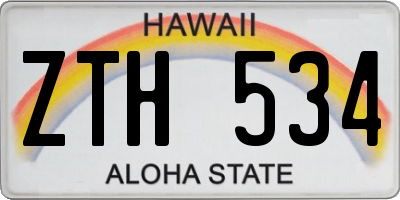 HI license plate ZTH534