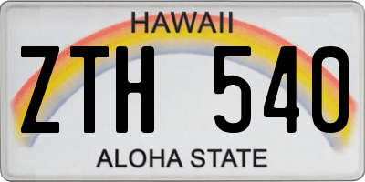 HI license plate ZTH540